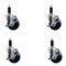 Service Caster 3.5'' SS Solid Poly Swivel 1-1/8'' Expanding Stem Caster Set with Brake, 4PK SCC-SSEX20S3514-SPUS-TLB-118-4 - alternate 1
